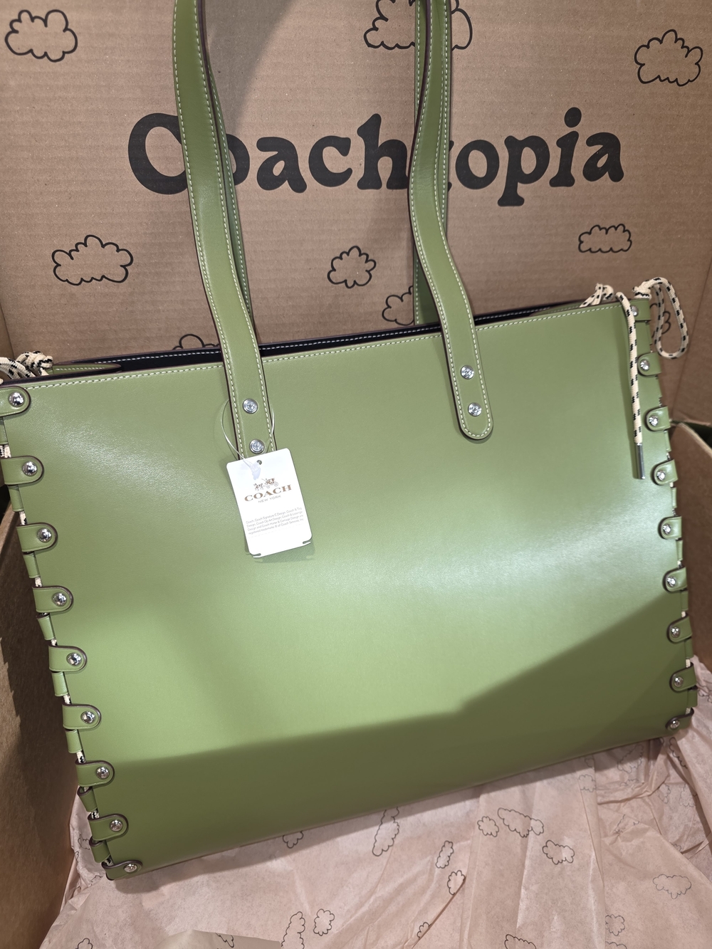 Coachtopia Large Olive Green Re-Laceable Tote Bag